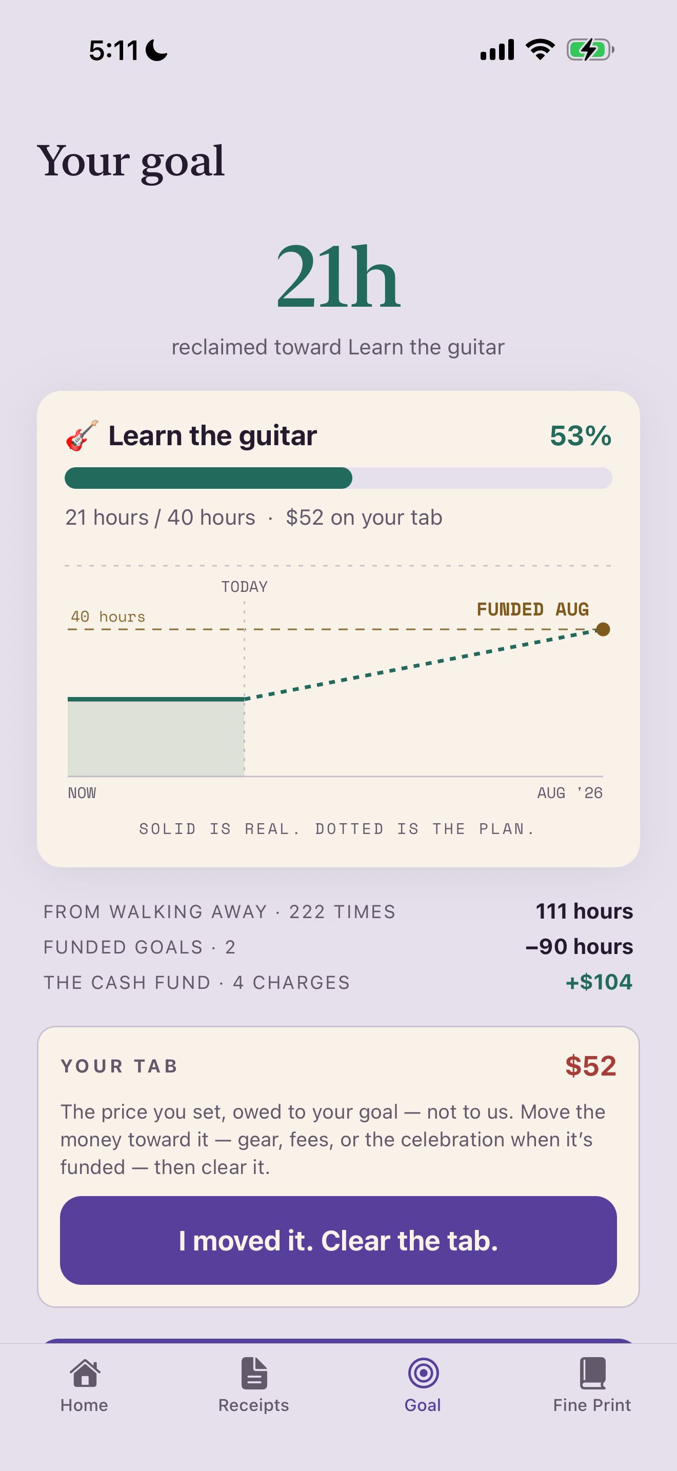 The Dealbreaker goal screen